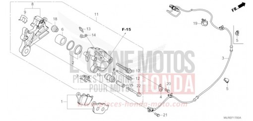 ETRIER DE FREIN ARRIERE CB500FAT de 2026